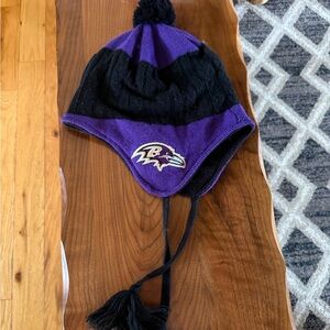 Purple and Black Knit Beanie with Logo